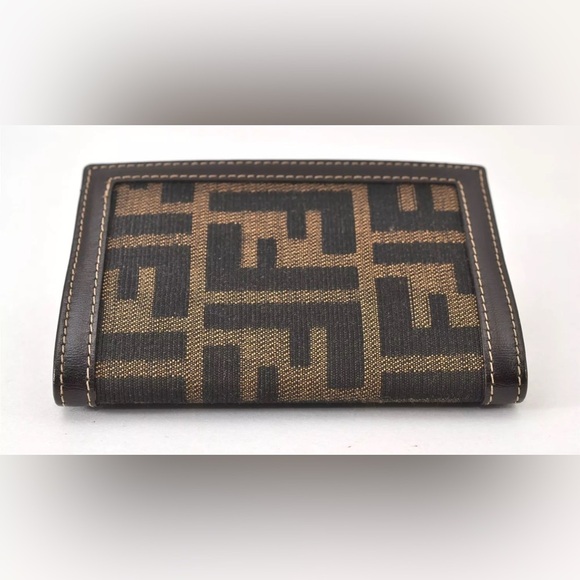 Authentic FENDI Zucca Agenda Notebook Cover Purse Canvas Leather Brown Box - Picture 4 of 16
